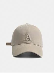 Czapka baseballowa z haftem w literę A Jednolity kolor Prosta, swobodna czapka sportowa Czapki z filtrem przeciwsłonecznym