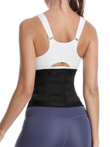 1pc Women Waist Trimmer Belt, Adjustable Waist Trainer Body Shaper For Exercise, Slimming Waist Band - Black - View 5