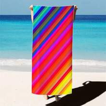 1pc Colorful Printed Beach Towel, 100% Polyester, Lightweight, Quick Dry, Absorbent, Modern Style, Rectangular Shape, Hand/Machine Washable, Suitable For Yoga, Travel, Swimming, Beach, Fitness, Camping, Bathroom, Valentine's Day, Birthday Gift Beach Essentials - Multicolor - View 47