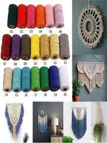 2 mm*100 m Corde de macramé, fil naturel épais, corde tressée synthétique filée au cœur, corde de macramé à 4 torons pour suspensions murales, accroches, DIY, décorations de la maison, emballages cadeaux