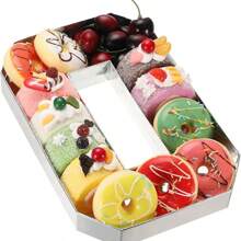 1pc 0-9 Numeric Shaped Reusable Dessert Display Plate, 26 Alphabet A-Z Shaped Tray, Suitable For Filling With Sweets, Cakes, Chocolates, Fruits, Ideal For Graduation Ceremony, Birthday Party, Bachelor Party, Wedding Anniversary, Various Holiday Table Decor