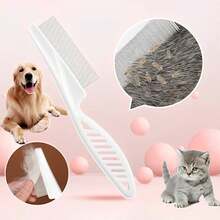1 chiếc bàn chải chải lông thú cưng chuyên nghiệp, thích hợp cho chó và mèo, giúp loại bỏ bọ chét, chấy rận và bụi bẩn, thiết kế răng kim loại tròn, chăm sóc nhẹ nhàng. - Nhiều màu - Xem 8
