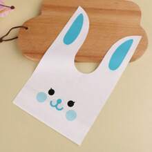 50pcs Candy Bags, Cookie Bags, Gift Bags For Easter, Cute Cartoon Rabbit Ear & Ditsy Floral Pattern, Party Favor Packaging Bags, Gift Bags