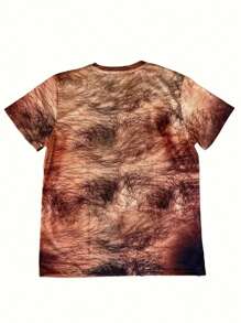 Áo thun nam in hình lông thú 3D - Tay ngắn cổ tròn, chất liệu polyester nhẹ, thiết kế lông thú sống động, phù hợp cho mọi mùa, mặc hàng ngày | Áo thun thiết kế 3D lập thể | Thời trang độc đáo - Nhiều màu - Xem 2