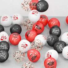 16pcs 12 Inch Printed Graduation Season Balloons Decoration, Graduation Party Decor, Confetti Balloons - Red Graduation Season - View 7