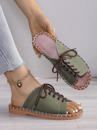 Women's New High Quality European & American Style Flat Open Toe Strap Casual Slide Sandals, Plus Size, Suitable For Beach Holiday