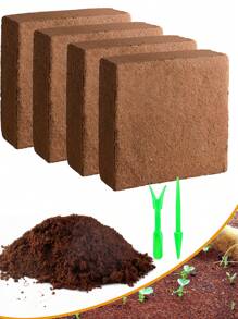 1pc Seedling Block,Organic Plants Coco Coir Brick,Coconut Coir Bricks Premium 100% Organic Peat Moss Mix,Vegetable Soil Bed,Planting Media,Fiber Coconut Husk For Planting, Gardening, Potting Soil Substrate,Seeds,Garden,Flowers,Vegetables,Worm Bedding Composting,Coconut Fibre