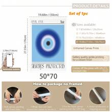1 pieza, Cuadro colgante de lienzo, Enmarcado, Póster, Arte de pared, Póster de arte de pared abstracto de ojo malvado - Decoración de hogar azul moderna Pintura de lienzo para sala de estar, dormitorio, baño, oficina en casa, salón de clases - Decoración artística, Regalo de estilo clásico para cumpleaños y graduación - Multicolor - Ver 17