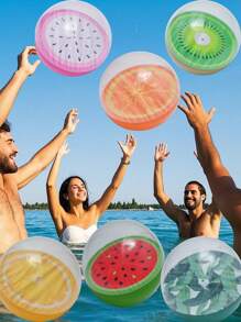 1PC Classic Fruit Design Beach Ball For Swimming Pool, Summer Beach Party Decoration, Floating Pool, Swimming Pool, PVC Beach Ball, Large Beach Ball