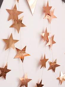 1set 4m Party Star-Shaped Metallic Sequin Garlands, Rose Gold & Gold Shiny Star Round Garland, Suitable For Birthday, Wedding, Graduation Decor, Room Decoration