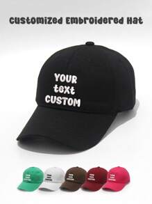 1 Set Customized Multi-Color English Letter Embroidered Men's And Women's Sun Hats ,Put Any Face On Hats, Personalized Duckbill Caps With Photos And Fun Customized Baseball Caps, Suitable For Occasions Such As Valentine's Day
