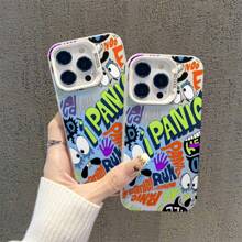 Slogan 1pc Green Graffiti In English Pattern Phone Case, Shockproof Mobile Phone Case, IPhone Personalized Mobile Phone Case, A Variety Of Colors Can Be Chosen