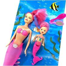 Mermaid Doll +  With Mirror And Comb Flashing Tail Gift Ok117 - ngẫu nhiên - Xem 7