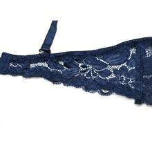 RITA SENSUAL FLORAL LACE BRA CUP B (3 PCS) - 海軍藍 - 查看 6