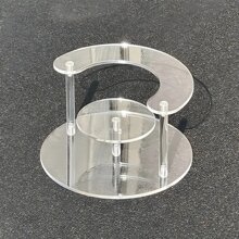 1 pieza Expositor moderno de acrílico redondo y trapezoidal para perfumes, estantería de almacenamiento de múltiples capas para cosméticos, estantería transparente de alta calidad para muestras de maquillaje, para vacaciones, playa, baño, dormitorio, gran capacidad - Multicolor - Ver 12