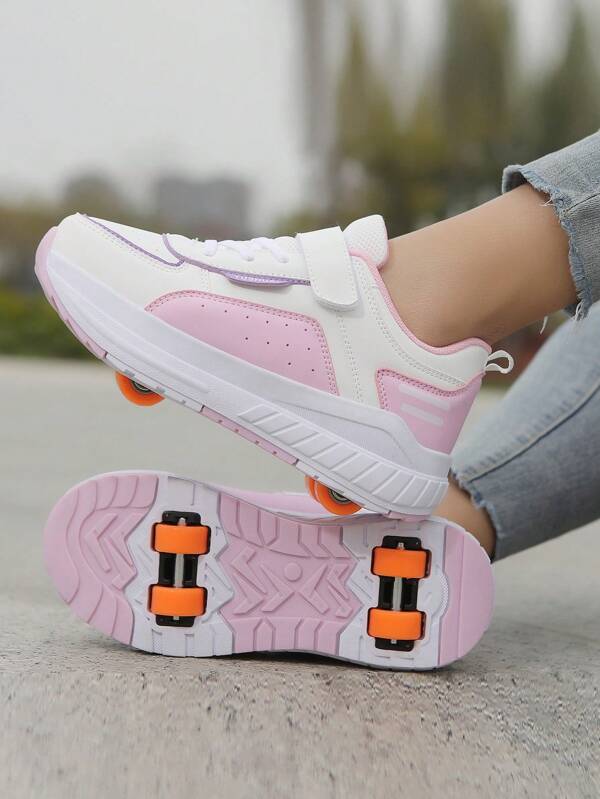 Removable 4 Wheel Roller Skates For Teens & Women, Lightweight Suitable For Running, Skating, Unisex Walking And Ice Skating Shoes With 4 Rollers, Suitable For All Seasons