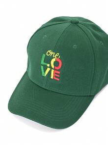 1pc Love Embroidered Lightweight Breathable Fashionable Outdoor Travel Party Cap, Unisex, Holiday Gift - A - View 3