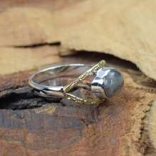 925 Sterling Silver And Brass Onyx Gemstone Jewelry Ring ~ December Month Birthstone ~ Natural Crystal Gemstone Ring ~ Gift For Valentine Day - Labradorit - Xem 4