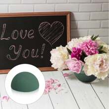 1 Pack Green Dried Round Floral Foam Half Spheres - Reusable, Easy-To-Cut Craft Foam Blocks For DIY Arrangements, Weddings, Parties, Home Decor - Seasonal Floral Foam For Artificial Plants
