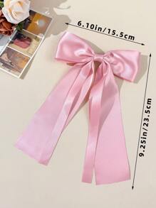 1pc Women's Large Shiny Satin Bow Hair Clip Barrette, Simple Yet Sweet, Suitable For Daily Commute, Holidays, Parties, Outings, Photoshoots, Any Occasion - Perfect Gift For Best Friend