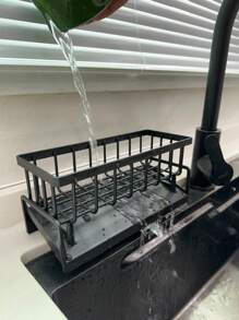 Multifunctional Kitchen Sink Organizer Rack, Counter Draining Rack, Sponge & Rag Hanging Basket, Faucet Side Mounted Rack - Multicolor - View 5