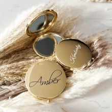 Custom Engraved Compact Mirror - Elegant Stainless Steel, Personalized Pocket Makeup Mirror With Magnification - Perfect Bridesmaid Or Christmas Gift Multi-Functional, Ornamental, Engraved, Letter Exquisite, Stylish, Fashionable, Vintage, Contracted Unique, Customized, Girls Gift, Personalized Gifts For Women Ideal Gifts For Her Children, Family, Friends, Her, Grandparents Birthday Graduation