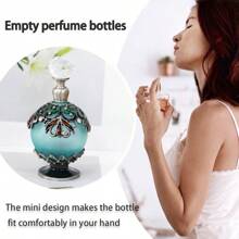 1 个 25 毫升手绘花卉图案香水瓶，可容纳香水和精油，便携可重复使用，适合家居装饰和旅行，是送给女性和女孩的完美礼物（空的，没有香水）