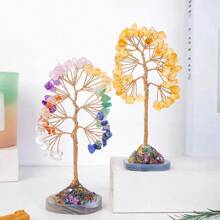 1pc Natural Crystal Tree Geode Specimen, Chakra Healing Crystals For Home/Office Decor