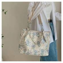 1 件托特包女士包花卉面料大容量通勤包时尚百搭必备