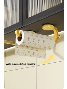 Paper Towel Holder - Suction Cup No-Drill Cabinet Paper Hanging Rack, Paper Roll Holder, Upgraded Kitchen Roll Dispenser - Multicolor - View 3