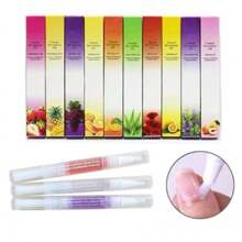 kit c/10 Canetas  Hidratante ÓLEO Amolecedor de  Cutículas 3ml Gel De Unha Sabores - Multicolorido - Visão 5