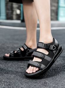 男士防滑凉鞋，新款夏季休闲商务软底厚底沙滩鞋 - 灰色 - 查看 5