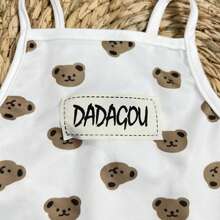 Fashionable Pet Dress, Cute Bear Print Dress, Dog Clothing