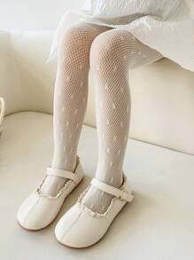 3 Pasang Celana Ketat Anak-Anak Motif Jacquard Mesh dengan Tali Pengikat - MultiWarna - View 2