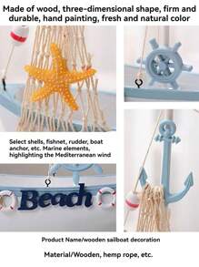 Wooden Sailboat Models, Handmade Wooden Boats, Mediterranean Style Ocean Themes, Home Desktop Cabinet Decorations, The Best Gifts For People