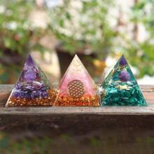 5cm Natural Quartz Crystal Life Tree Orgonite Pyramid Healing Chakra Meditation Good Luck Prosperity Stone