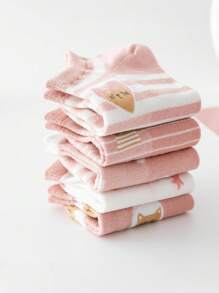 5 Pairs Breathable Cartoon Cat Printed Socks, Suitable For Home, Party, Random Color Delivery - Multicolor - View 2