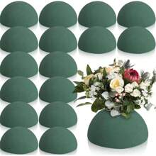 1 Pack Green Dried Round Floral Foam Half Spheres - Reusable, Easy-To-Cut Craft Foam Blocks For DIY Arrangements, Weddings, Parties, Home Decor - Seasonal Floral Foam For Artificial Plants