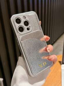 Funda de teléfono de lujo personalizada con tarjetero compatible con 16e 16 15 14 13 12 11 Pro Max Plus X XS XR Cubierta con iniciales personalizadas 3D grabadas con tecnología de estampado en caliente. Funda trasera clásica, un regalo perfecto para cumpleaños, graduación, bodas, Navidad, Halloween, baile de invierno, Día de la Madre, Día del Padre.