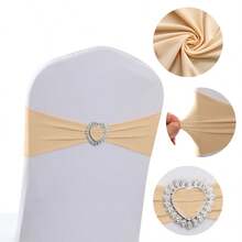 30/10/1 Pieces Of Spandex Elastic Chair With Bow Tie For Wedding Reception - Universal Elastic Chair Cover Strap, Buckle Slider Suitable For Decorating Chair Waistband, Birthday Party, Wedding Party, On-Site Chair Backrest Decoration And Fixation For Banquets, Parties, Hotel Events