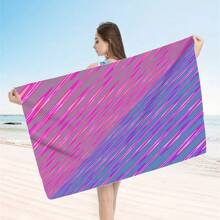 1pc Colorful Printed Beach Towel, 100% Polyester, Lightweight, Quick Dry, Absorbent, Modern Style, Rectangular Shape, Hand/Machine Washable, Suitable For Yoga, Travel, Swimming, Beach, Fitness, Camping, Bathroom, Valentine's Day, Birthday Gift Beach Essentials - Multicolor - View 27