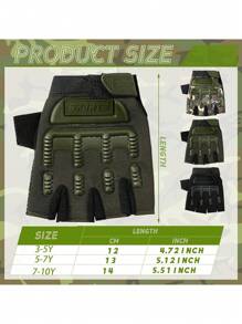 1 par de guantes para niños, guantes sin dedos a media para bicicleta, sin deslizamiento con gel, para bicicleta o motocicleta