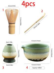 1/3/4 keramische matcha set, glazuurvariatie, matcha kom, matcha garde, matcha beker, roerstaafje, matcha thee ceremonie gereedschapsset, voor matcha dessert & drank bereiding, Japanse geschenkdoos set terug naar school