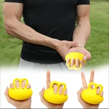One PU Grip Ball, High Elasticity Hand Strength Training Model, Egg-Shaped Grip Ball Stress Fidgets - Multicolor - View 2