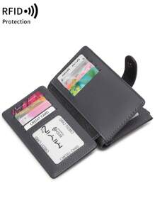 MIYIN Vintage RFID Blocking Multi-Functional Multi-Card Slot Short Wallet, With Zipper And ID Window, Can Hold Credit Cards, Cash, Letters, Suitable For Daily Carry, Vintage Casual Style, Can Hold Coins, Credit Cards, ID, Cash, Letters. Tri-Fold Design, Zipper Wallet, Christmas Gift, Thanksgiving Gift, Birthday Gift, Anniversary Gift, Men's Wallet, Handbag, Long Wallet. - Grey - View 9