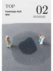 1 件椭圆形加厚硅胶硅藻土材质木纹蝴蝶印花地垫，耐脏且易于清洁，适用于浴室、厨房、入口等场合 - 彩色 - 查看 8