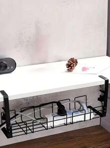 1pc Minimalist Under Desk Cable Management Box Organizer, No-Drill