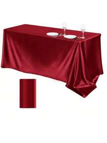 1/4/12 件精致高档缎面桌布，57 英寸 * 102 英寸长方形桌布，适合酒店宴会、婚礼派对、婚宴、家庭节日聚会、复活节晚宴、纯色缎面桌布。