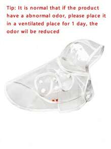 1 件 PU 透明防水宠物雨衣适合狗狗在雨天使用，宠物狗雨衣，宠物连帽防水夹克，柔软衣服