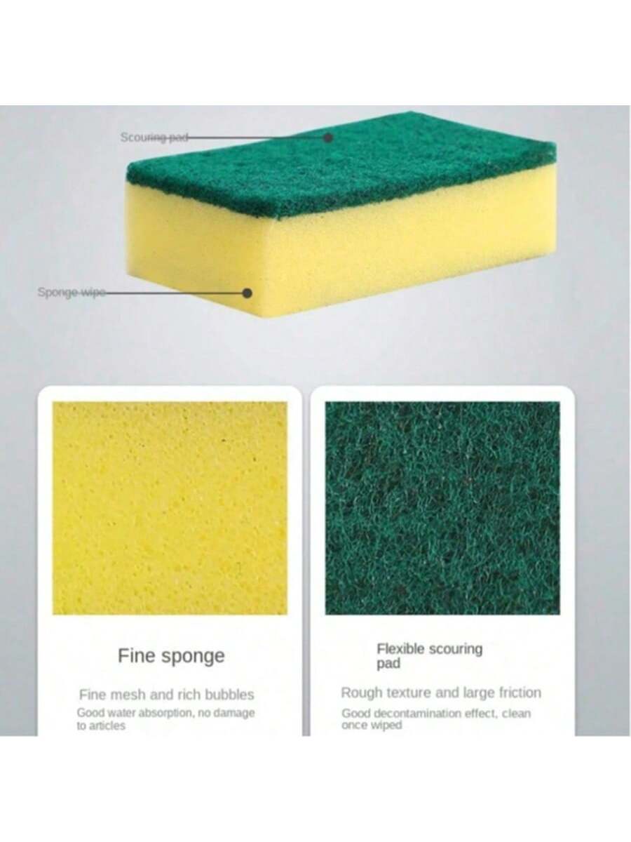 إسفنج غسيل وأدوات تنظيف الأواني 10 قطع – وسادات فر...